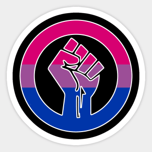 Black Lives Matter Fist Circled LGBTQ Flag Bisexual Sticker